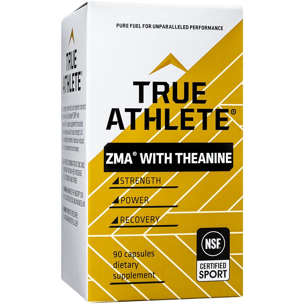 True Athlete ZMA + L-Theanine athlete taking capsule after workout