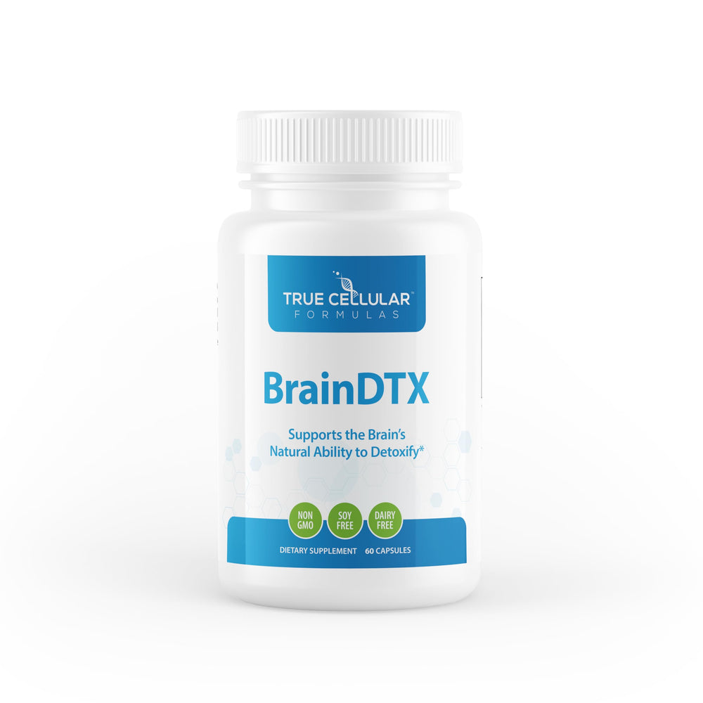 BrainDTX bottle ready for daily cognitive support by True Cellular Formulas