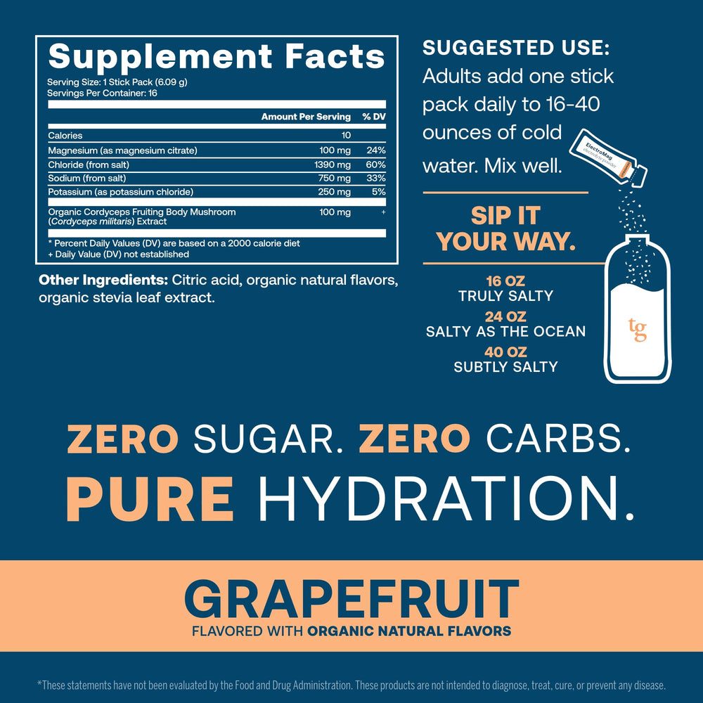 ElectroMag powder dissolving in water for fast hydration without sugar.