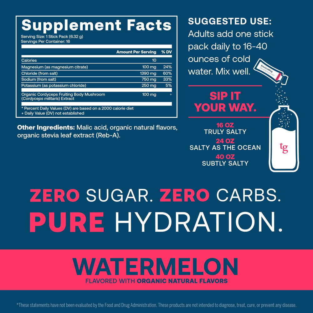 True Grace ElectroMag Watermelon powder dissolves quickly for post-workout hydration