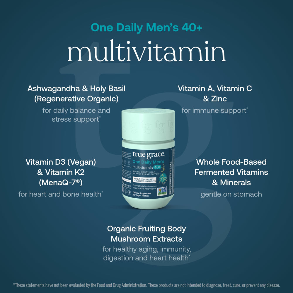 True Grace blend with organic mushroom extracts for immune support and vitality.
