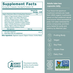 True Grace capsules close-up highlighting smooth texture and daily dosage