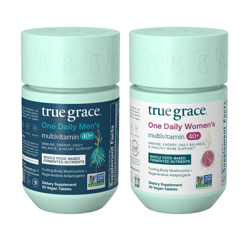 True Grace One Daily Men's Multivitamin 40+ bottle for daily wellness support.