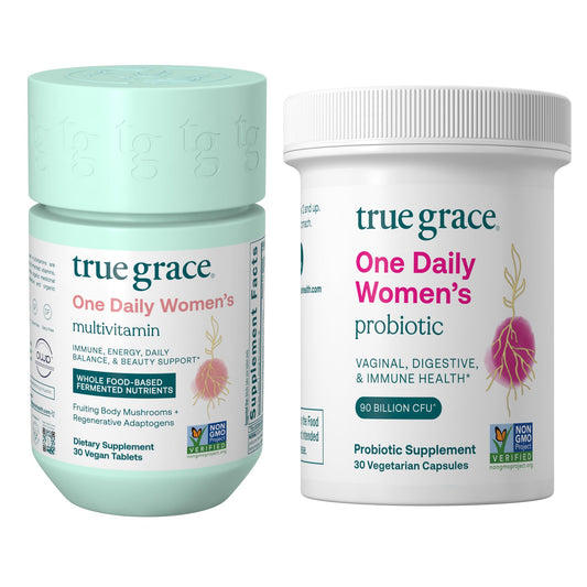 True Grace One Daily Women's Multivitamin bottle with nutrient-dense formula for daily wellness