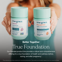 Gluten-free True Grace Prenatal DHA bottle label