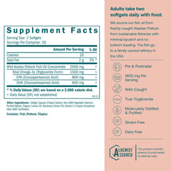 Close-up of True Grace Prenatal DHA softgels and triglyceride form