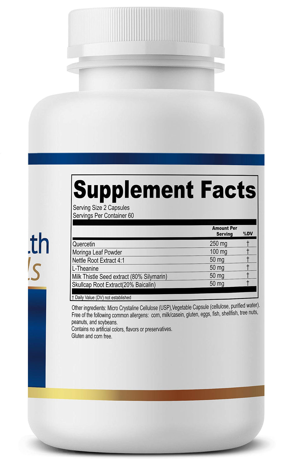 True Healing Naturals Aller-Mast label closeup highlighting the unique nutrient blend for MCA support
