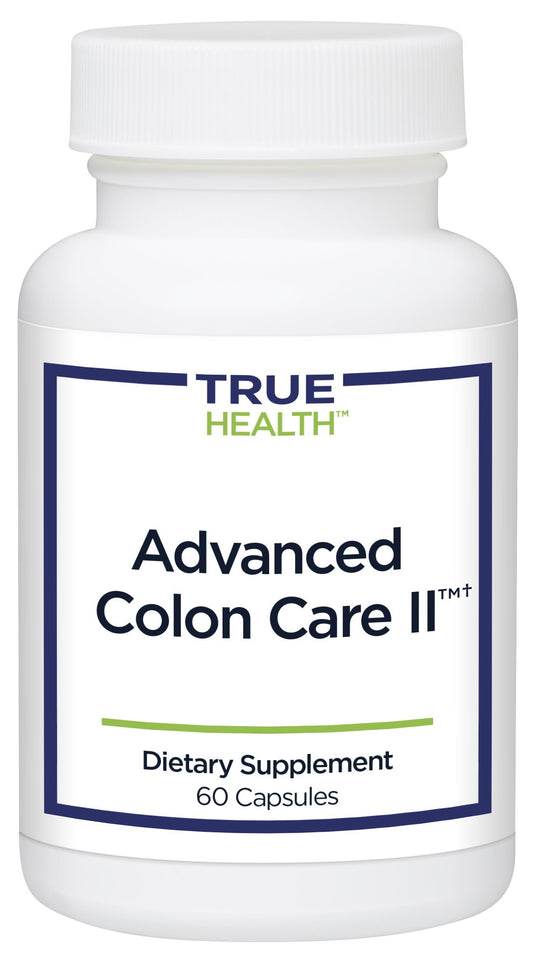 True Health Advanced Colon Care II bottle front for gentle daily bowel support