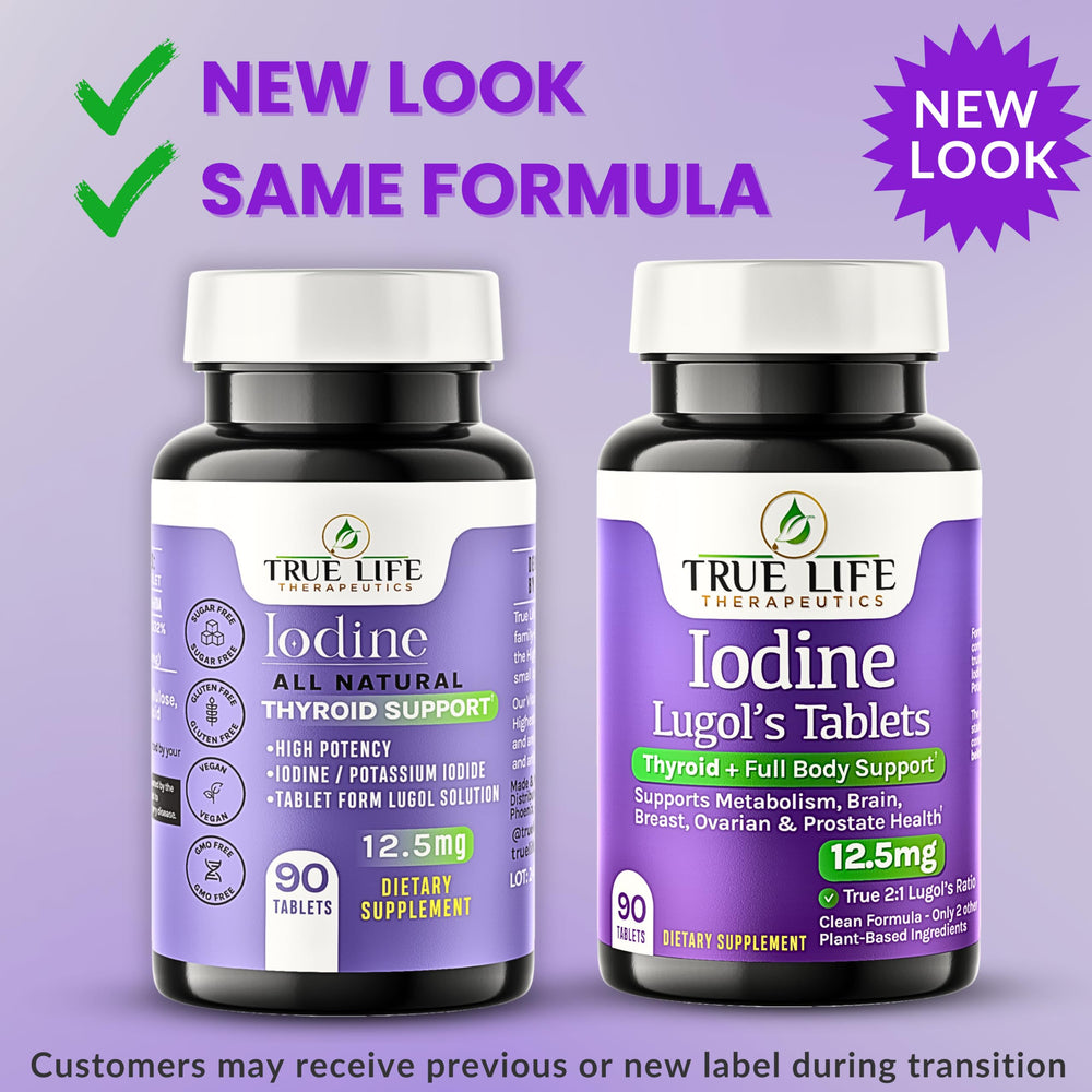 True Life Therapeutics Lugol's iodine tablets pour demonstrates easy-to-swallow form with minimal aftertaste