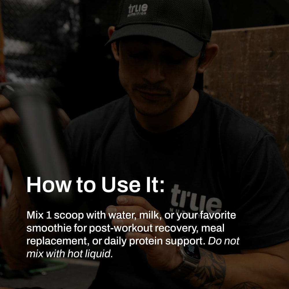 True Nutrition egg white protein powder dairy free scoop illustrating lactose free option for sensitivities