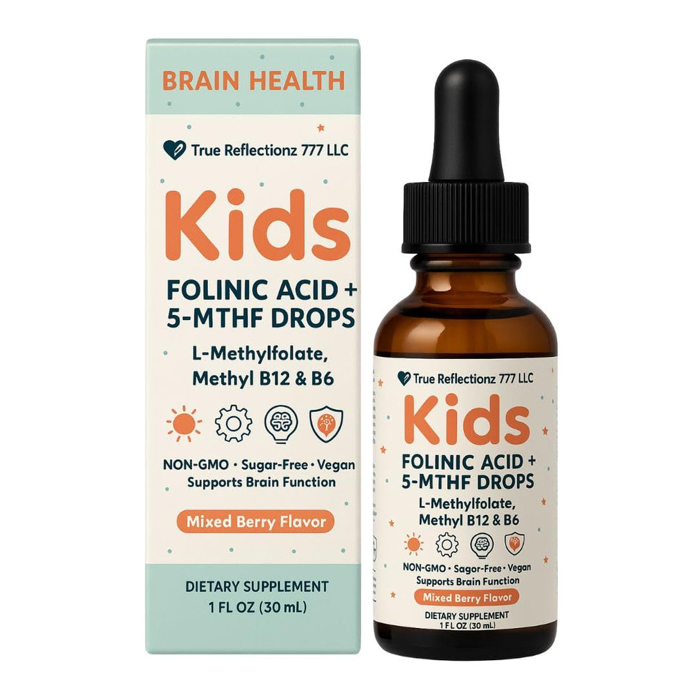 True Reflectionz Folinic Acid Drops bottle front view supports daily wellness.