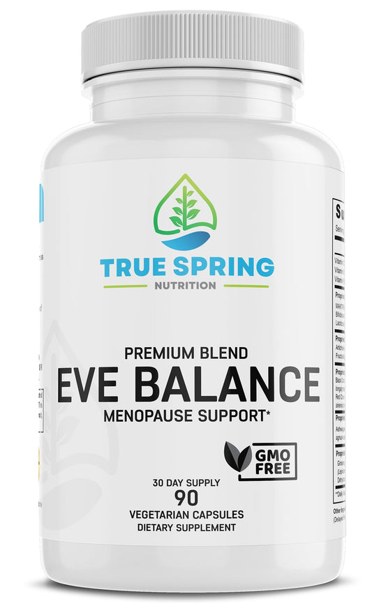 True Spring Eve Balance bottle for daily menopause support and comfort.