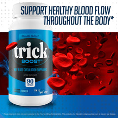 True You Health Blue Salt Trick Boost label highlights circulatory benefits and ingredients.