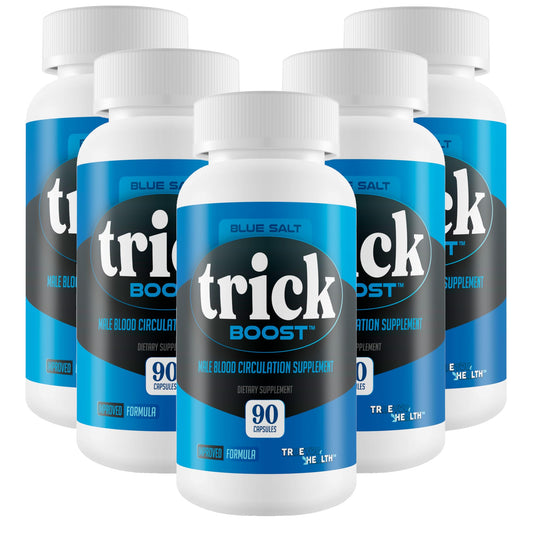 True You Health Blue Salt Trick Boost bottle pour showing daily blood flow support