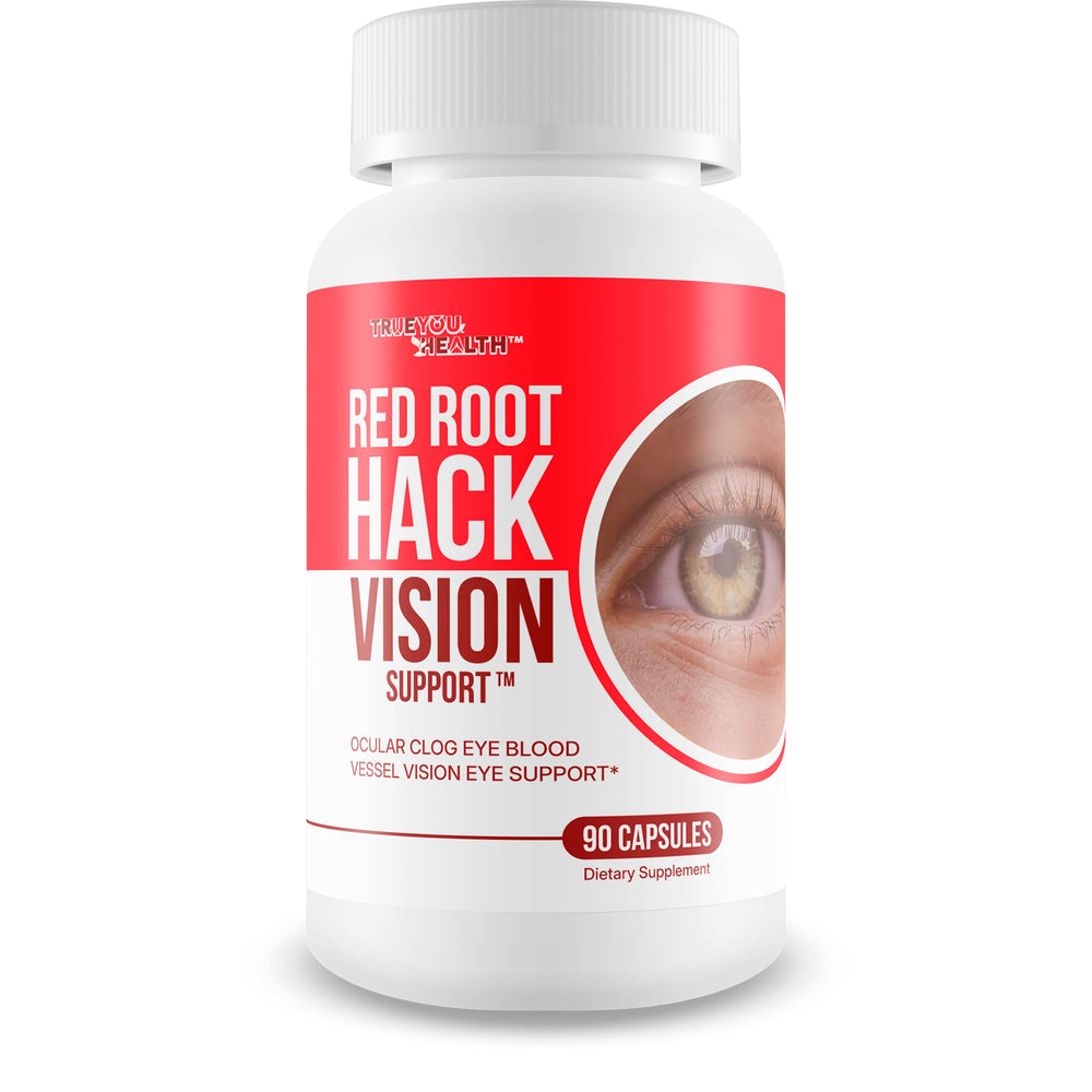 True You Health Red Root Hack Vision pills in bottle for daily eye support