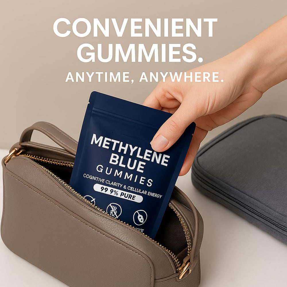 TRUEHEALTHIC Methylene Blue Gummies daily-use setup with water
