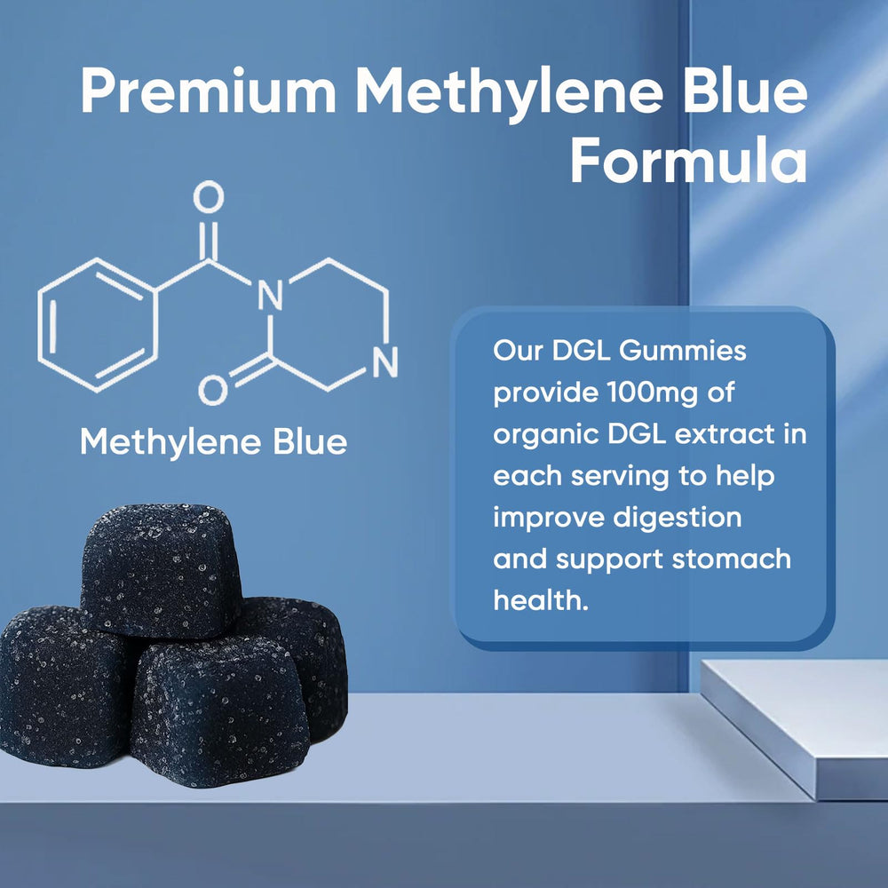 TRUEHEALTHIC Methylene Blue Gummies on desk signaling clarity
