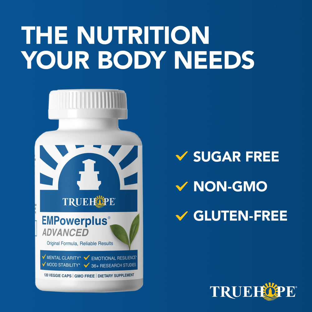 Truehope EMPowerplus Advanced science-infusion label highlights research-backed micronutrients.