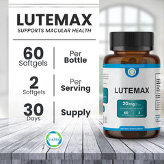 TRUEMED Lutemax shown with digital screens to illustrate blue light protection idea
