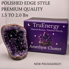 TruEnergy amethyst geode crystal showcases unique formations for visual flair and mindful reflection.