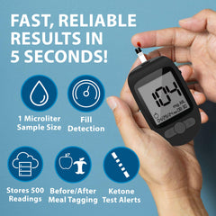 TRUENESS meter with large display makes readings easy.