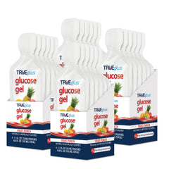 TRUEplus Glucose Gel Fruit Punch pouch ready for quick energy on the go