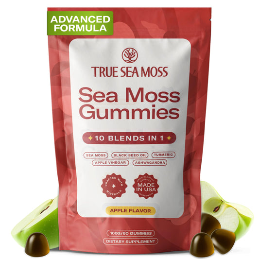 TrueSeaMoss gominolas sabor manzana natural para consumo diario