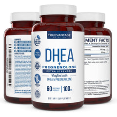 Holding Truevantage DHEA bottle for everyday balance.