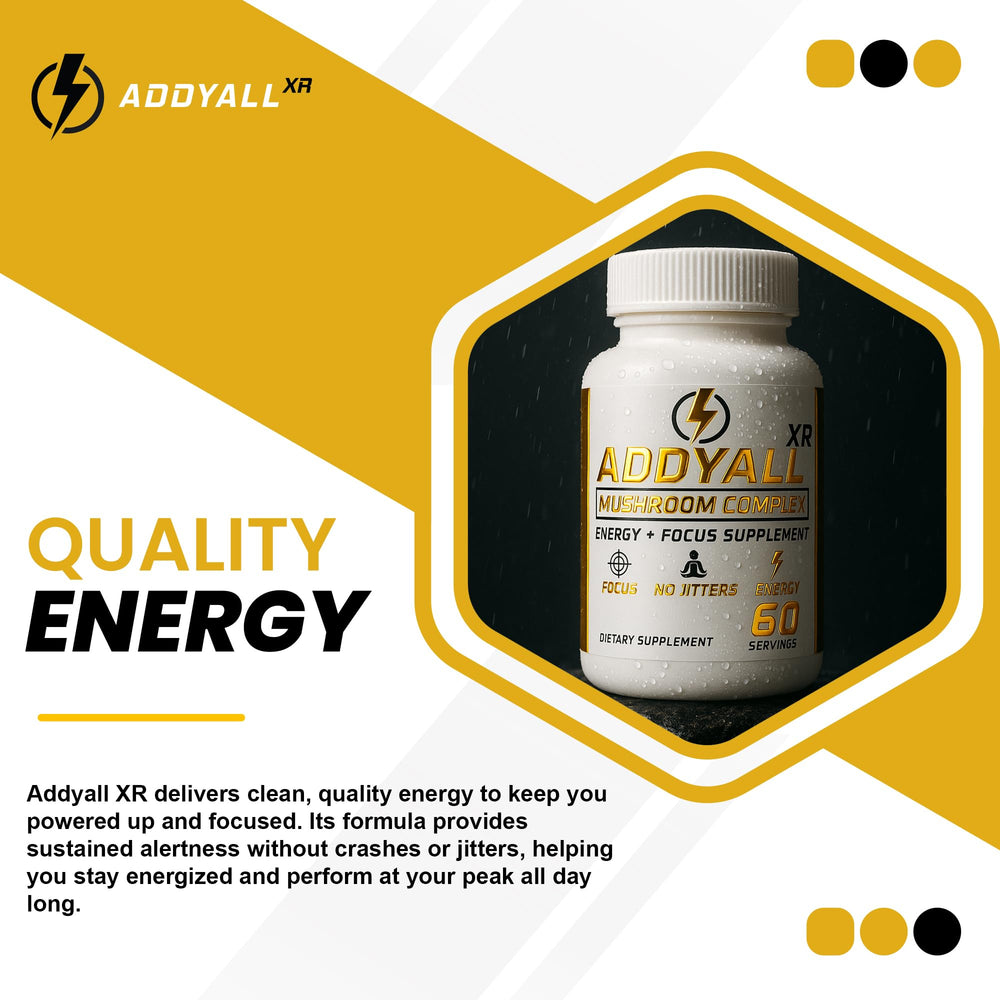 AddyAll XR capsules in blister pack for daily focus support.