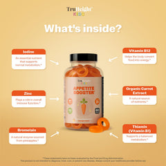 Front view of TruHeight packaging with vitamins and natural ingredients for healthy growth.