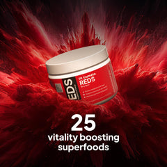 TRUMETA Reds measuring spoon illustrates precise daily serving.