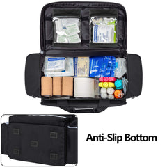 Trunab first aid bag front pockets layout enables quick tool access.
