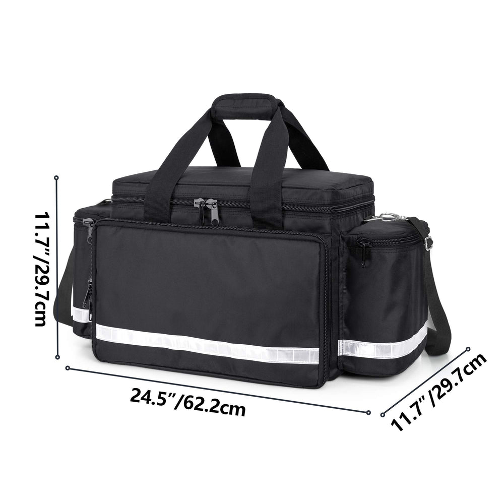 Trunab first aid bag side and back pockets boost storage options.
