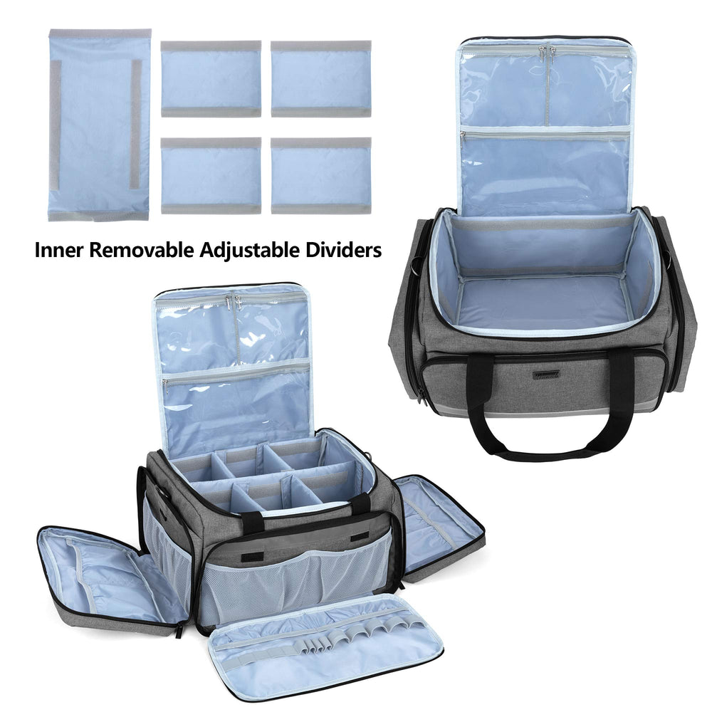 Removable inner dividers in the Trunab bag for customizable organization