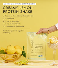 Truvani Lemon Cookie packet with measuring scoop, ideal for keto shakes