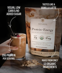 Truvani tub featuring 12 g plant protein per serving.