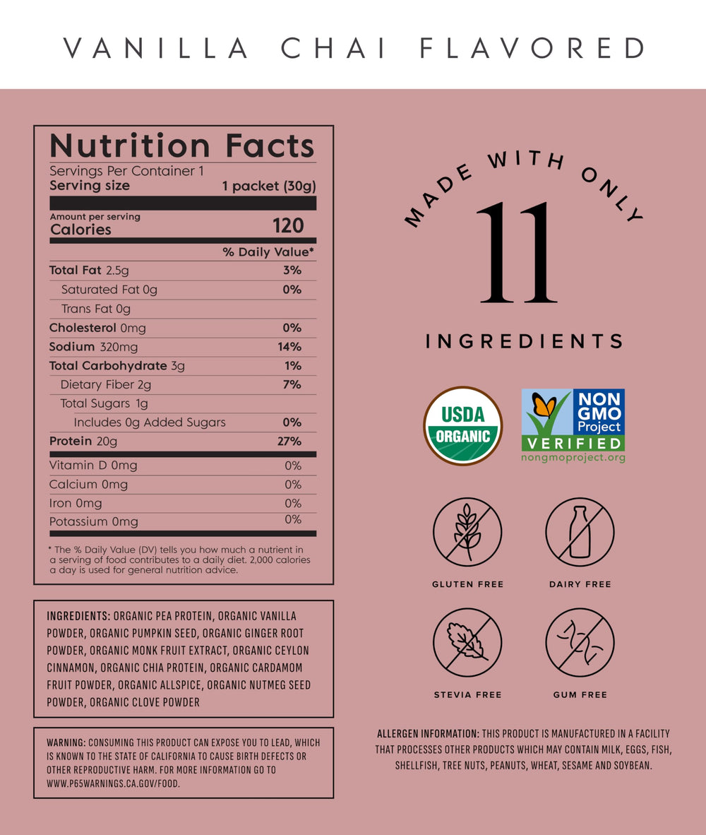 Truvani Vanilla Chai pea protein scoop for quick shakes