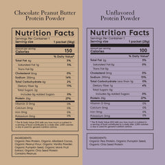 Truvani packets stack shows portable protein for busy days.