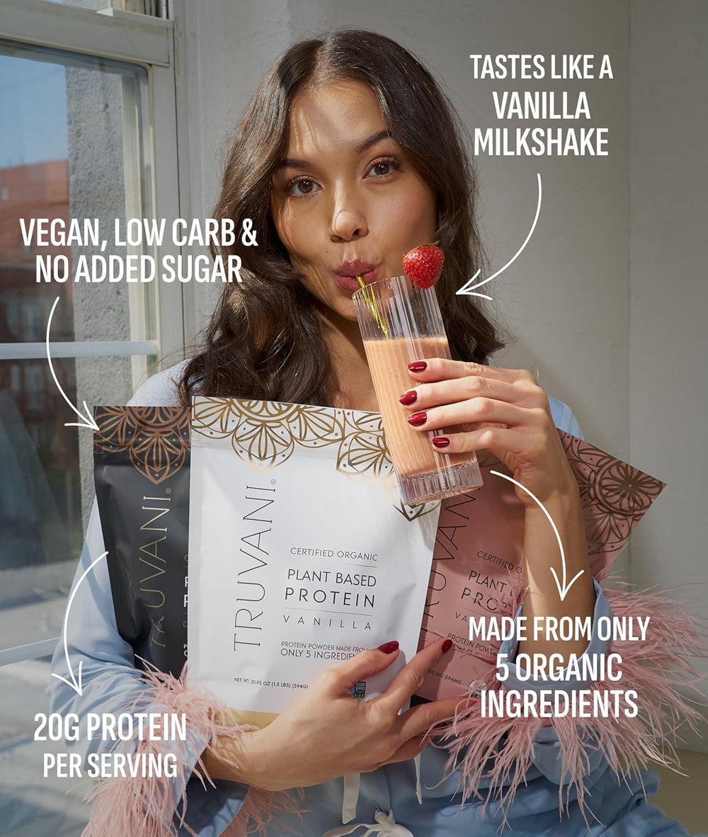 Truvani scoop measures a 20g serving for daily protein.