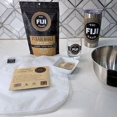 TUI KAVA bottle pour illustrating easy serving for mindful relaxation.