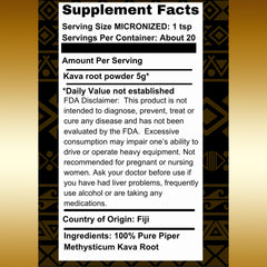 Earthy aroma and smooth taste of TUI KAVA micronized powder.