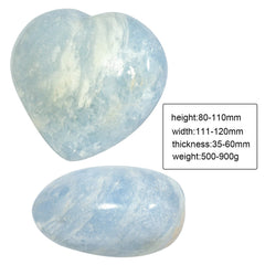 TUMBEELLUWA blue celestite heart puff on desk as a calming desk accessory