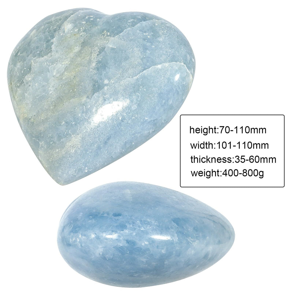 TUMBEELLUWA blue celestite heart puff stone in hand for calm focus