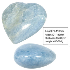 TUMBEELLUWA blue celestite heart puff stone in hand for calm focus