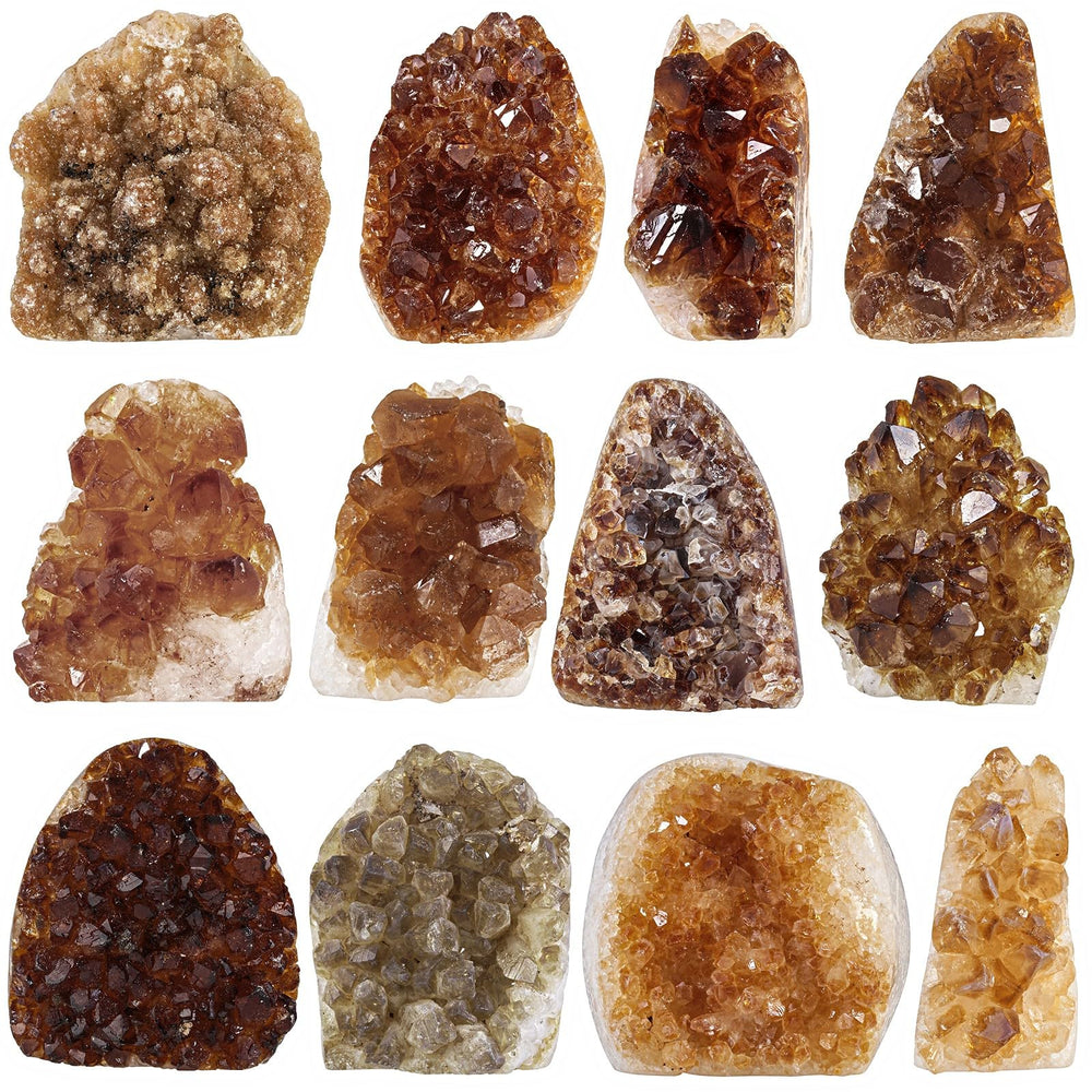 TUMBEELLUWA Citrine geode size reference shows 401-500 g weight per piece.