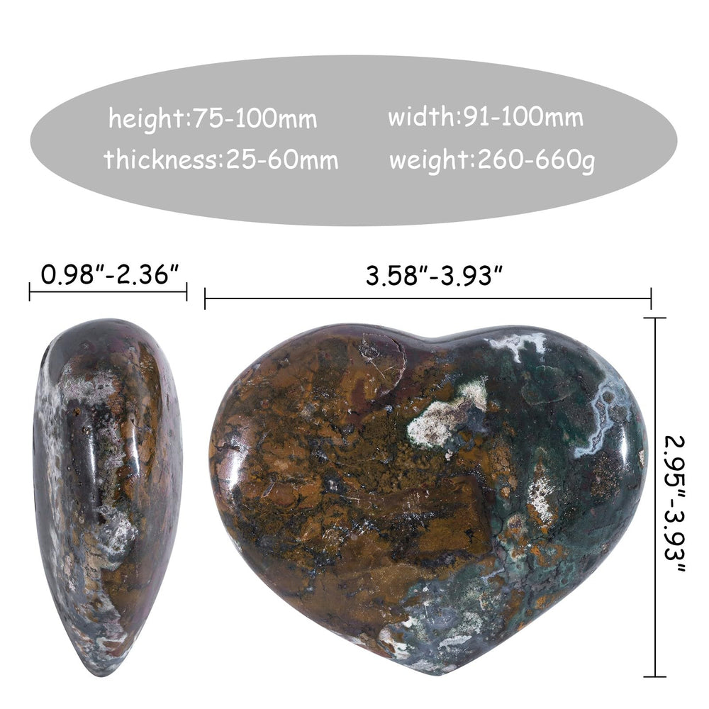 TUMBEELLUWA puffed heart stone close-up showing a smooth surface for calming touch