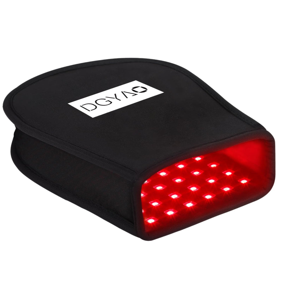 TUOB red infrared hand therapy front view with full-hand coverage for targeted relief