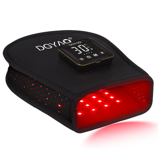 TUOB red light therapy glove front view with full-hand coverage and dual pads
