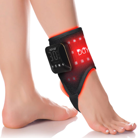 TUOYR cordless red light therapy controller in action with magnetic power bank for hands-free sessions