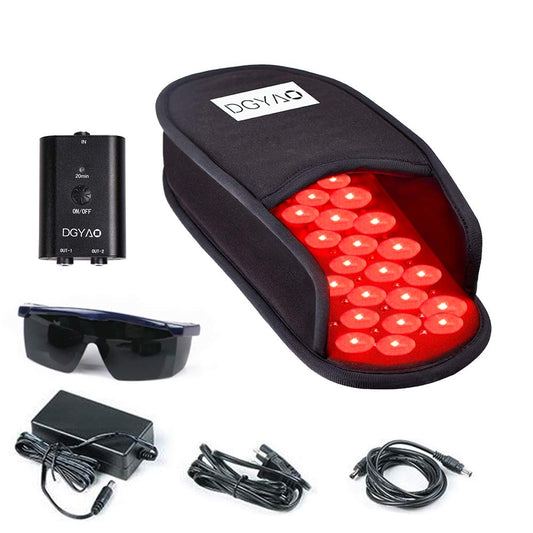 TUOYR red light therapy slipper front view highlighting dual LED pads for at-home relief